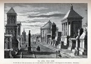 Vía Apia cerca de Roma, reconstrucción, 1882
