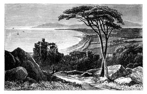 Castillo de Victoria, con Killiney-Bray Head en la distancia, Irlanda, c1888