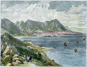 Victoria, Hong Kong, desde el continente chino, c1890 de Unbekannt