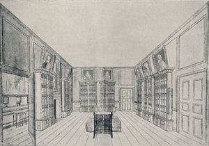 Vista hacia adentro de la Biblioteca de Samuel Pepys en York Building