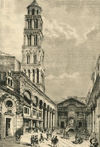 Vista en Spalatro, mostrando el Campanario y el Peristilo del Palacio de Diocleciano, 1890