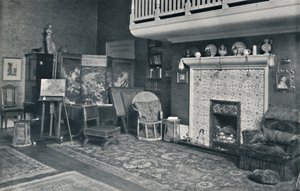 Vista en el estudio de Sir E. A. Waterlow, R.A., finales del siglo XIX-principios del siglo XX de Unbekannt