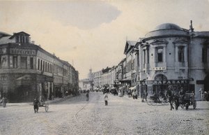Vista de la calle Arbat en invierno, Moscú, Rusia, principios del siglo XX de Unbekannt