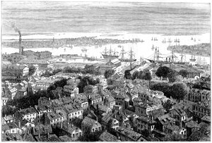 Vista de Boston desde Bunkers Hill, Massachusetts, c1770s c1880 de Unbekannt