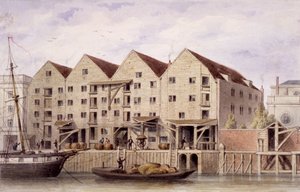Vista del muelle de Chamberlain, Tooley Street, Bermondsey, Londres, 1846 de Unbekannt