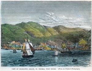Vista de Charlotte Amalie, St Thomas, Indias Occidentales, c1880 de Unbekannt
