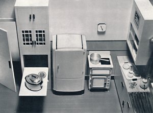 Vista de una cocina, diseñada por H.M.V. Household Appliances, 1938 de Unbekannt