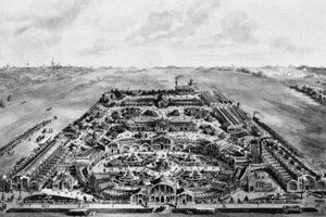 Vista de la Exposición Panrusa de 1882 Khodynka, Moscú, 1882 de Unbekannt