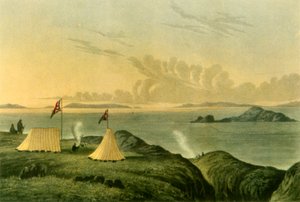 Vista del mar Ártico desde la desembocadura del río Copper Mine, medianoche, julio de 1821
