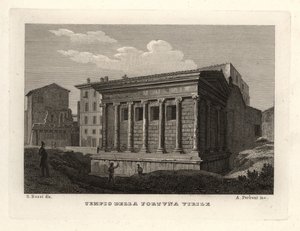 Vista del Templo de Portunus, Tempio di Portuno o Tempio della Fortuna Virile de Unbekannt