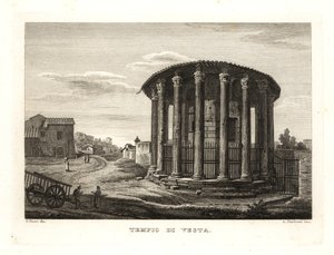 Vista del Templo de Vesta, Tempio di Vesta, Roma de Unbekannt