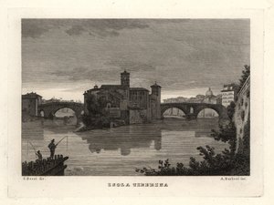 Vista de la Isla Tiberina, Isola Tiberina, Roma de Unbekannt