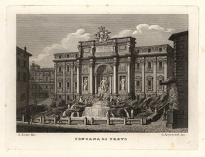 Vista de la Fuente de Trevi, Fontana di Trevi, Roma de Unbekannt
