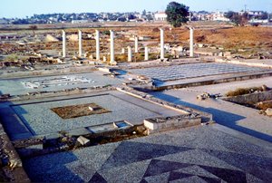 Vista de los restos arqueológicos en Pella, Macedonia Central de Unbekannt