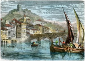 Vista de la ciudad de Verona, Italia, c. 1880 de Unbekannt