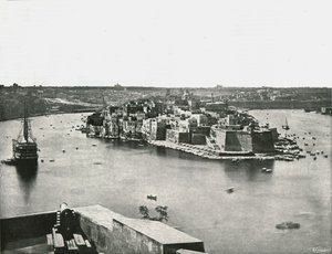 Vista del puerto, La Valeta, Malta, 1895 de Unbekannt