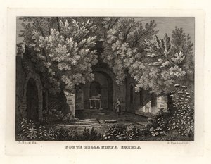 Vista del manantial de la ninfa Egeria, Fonte della Ninfa Egeria, Parco Cafarella, Roma