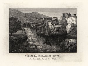 Vista de las cascadas en Tívoli, Italia de Unbekannt