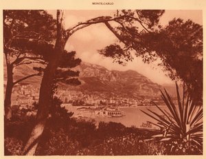 Vista tomada de Monte-Carlo desde Mónaco, 1930 de Unbekannt