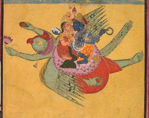 Vishnu y Lakshmi en Garuda, c. 1750
