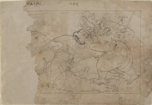 Vishnu en Garuda Matando a un Demonio, mediados del siglo XVIII de Unbekannt