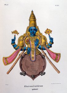 Vishnu, uno de los dioses de la trinidad hindú trimurti, 1828 de Unbekannt