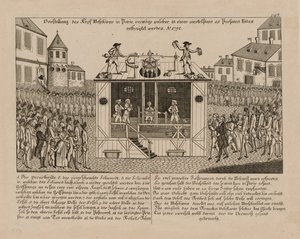 Vorstellung der Kopf-Maschine zu Paris, 1792 de Unbekannt
