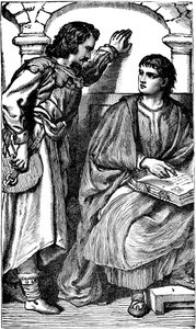 Misionero trovador valdense mostrando su Biblia vernácula, c1170 de Unbekannt
