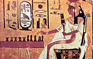 Pintura mural de la tumba de Nefertari, Tebas, Antiguo Egipto, Dinastía XIX, siglo XIII a.C. de Unbekannt