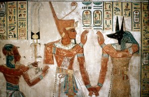 Pintura mural de una tumba del hijo de Ramsés III, Valle de las Reinas, Luxor, Egipto, c. siglo XII a.C.
