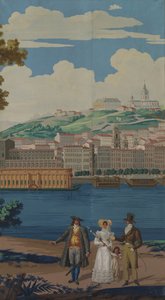 Panel de papel tapiz, Francia, principios del siglo XIX