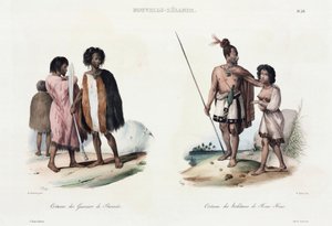 Guerreros de Shouraki e habitantes de Houa Houa, Nueva Zelanda de Unbekannt