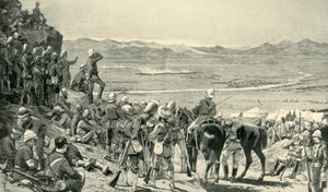 Observando la derrota de las fuerzas afganas desde la montaña Bab Wali, 1 de septiembre de 1880 de Unbekannt