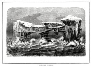 Icebergs desgastados por las olas, 1877 de Unbekannt