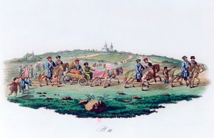 Procesión de boda, Rusia, 1820 de Unbekannt