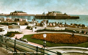 Muelle Oeste y Jardines Italianos, Brighton, Sussex, 1928 de Unbekannt