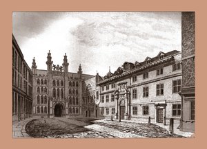 Vista oeste de la Capilla Guildhall y Blackwell Hall, 1886 de Unbekannt