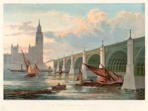 Puente de Westminster, Londres, visto desde la orilla sur del Támesis, 1858