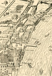 Whitehall y Westminster. Del Mapa de Aggas, 1881
