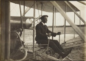 Wilbur Wright en el avión, 1908 de Unbekannt
