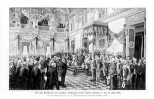 Guillermo II y los ministros en la apertura del Reichstag, 25 de junio de 1888