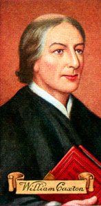 William Caxton, tomado de una serie de tarjetas de cigarrillos, 1935