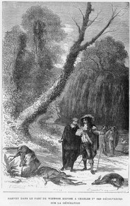 William Harvey, médico inglés, en el Parque de Windsor, siglo XVII 1870 de Unbekannt