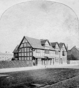 Casa de William Shakespeare, Henley Street, Stratford-upon-Avon, Warwickshire, finales del siglo XIX
