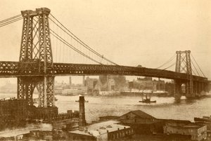 Puente colgante de Williamsburg, Nueva York, c1930