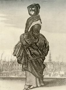 Invierno - Vestido de invierno al aire libre de una mujer inglesa, reinado de Carlos I, c1620-1640, 1937 de Unbekannt