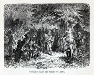 Wittekind llama a sus sajones a las armas, 1882 de Unbekannt