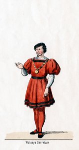 Secretario de Wolsey, diseño de vestuario para la obra de Shakespeare, Enrique VIII, siglo XIX
