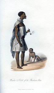 Mujer y niño de la raza bosquimana, 1848 de Unbekannt