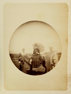 Mujer montando un burro, c 1890